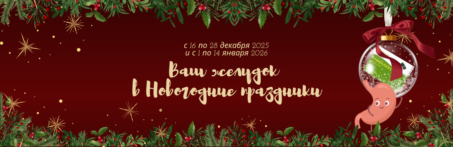 Акция: «Ваш желудок в новогодние праздники» Акция: «Ваш желудок в новогодние праздники»
